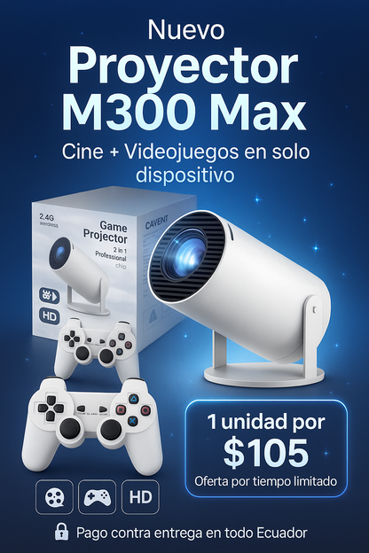 Proyector MaxVision M300 Max ¡Haz de tu casa un cine hoy mismo!